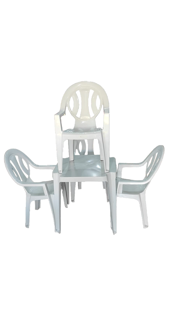 JOGO DE MESA C/ 4 POLTRONAS ARCOS BRANCA