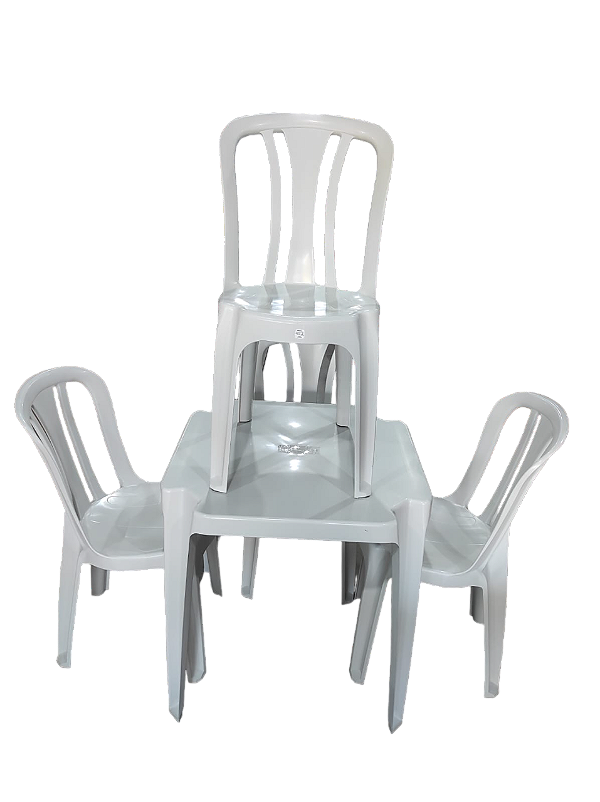 JOGO DE MESA C/ 4 CADEIRAS BISTRO ARCOS BRANCA