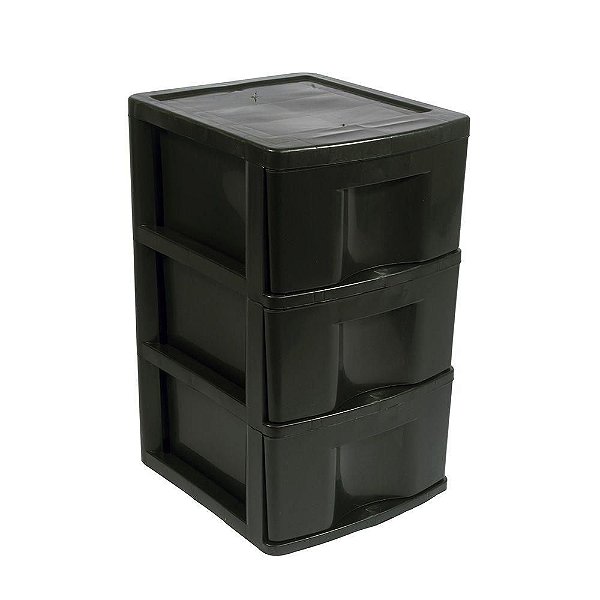 GAVETEIRO GV-14 PRETO C/ 3 GAVETAS