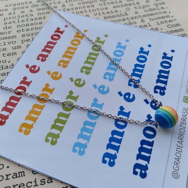 Colar Felicidade LGBT ( Aço Inox )