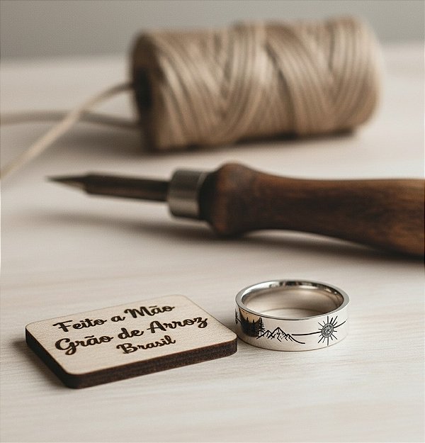 ​💍 Aliança Prata 925 - Rosa de Saron: Rock, Fé e Poesia