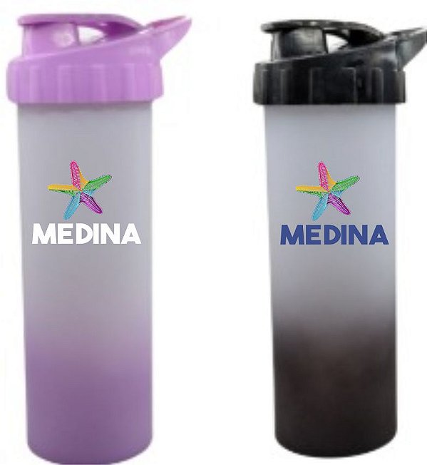 Garrafa eco word 480ML com tampa coqueteleira.