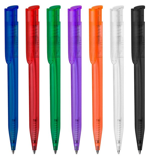 Caneta Plástica Caneta plástica esferográfica retrátil escrita em azul