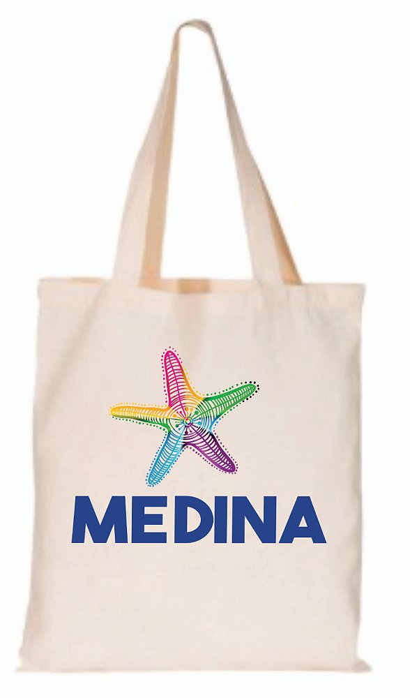 Sacola  Promocional de Algodão Ecológica 32x38cm bege.