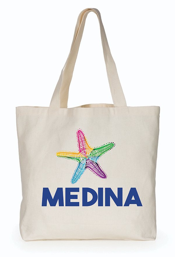 Sacola de algodão com alças costuradas na parte interna.  (0,42X0,43)  cm