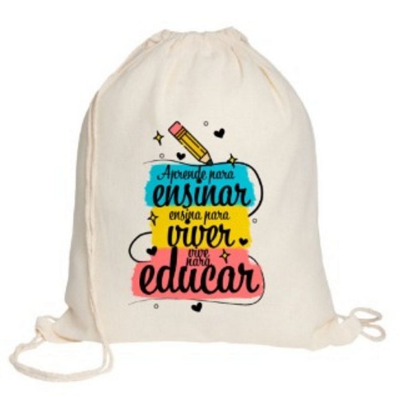 Sacochila Ecológica de Algodão Cru 210g ( 35 x 43)