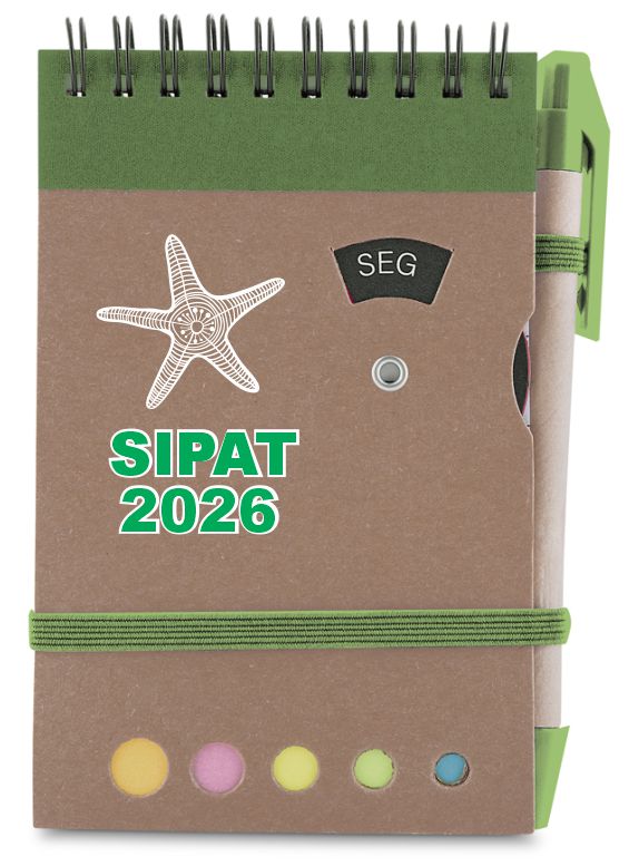 Mini Caderno SIPAT com capa em papel kraf.