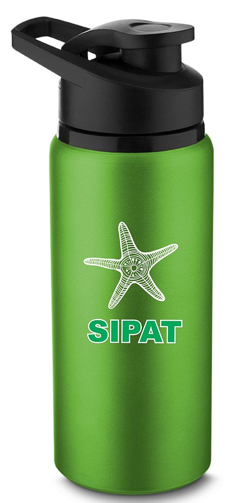 Garrafa de alumínio com capacidade de até 650ml SIPAT.