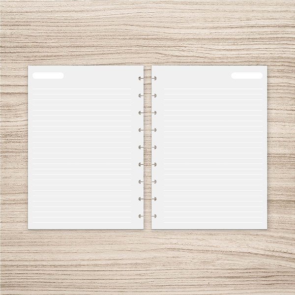 Refil Pautado com linhas brancas para caderno de discos