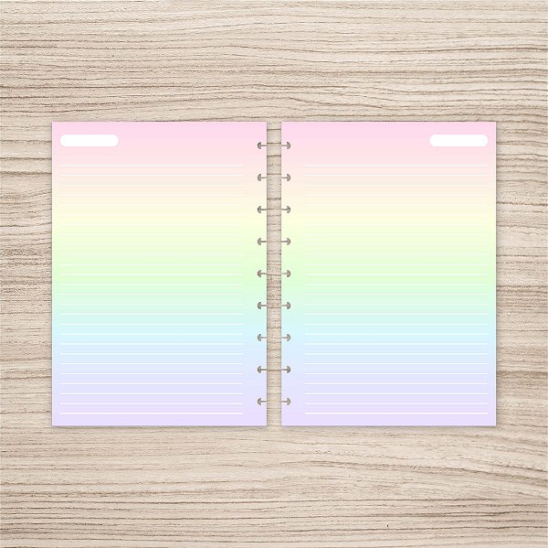 Refil Pautado Rainbow para caderno de discos
