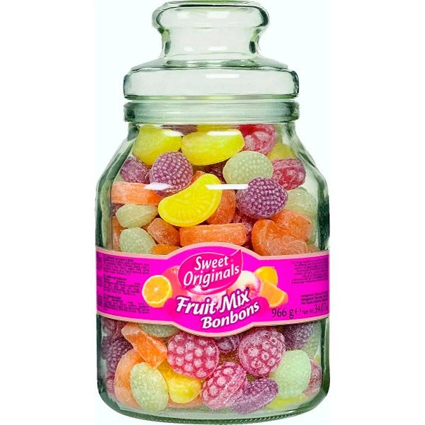 Pote de Vidro com Balas de Frutas Sortidas Sweet Originals