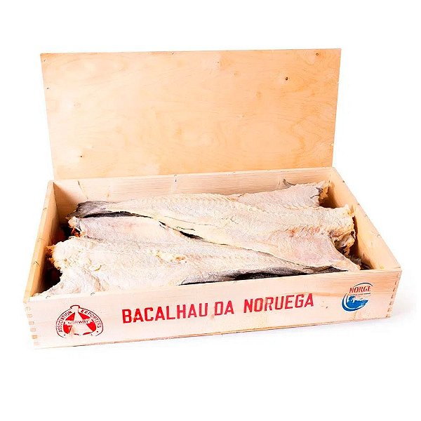 Bacalhau Gadus Morhua Legítimo Porto Caixa Madeira 50kg