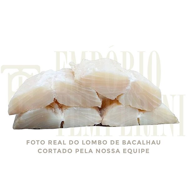 1,5kg Lombo Bacalhau Porto Gadus Morhua Sem Pele/espinha