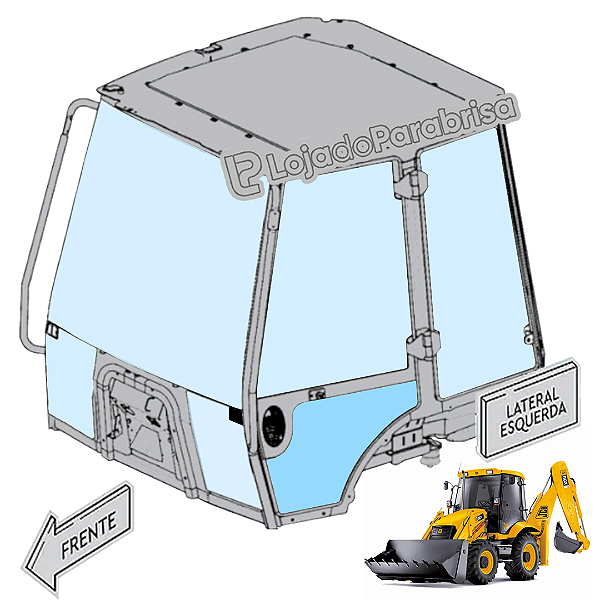 Vidro Inferior Porta Esquerda Retro JCB 3CX 334/Y0832