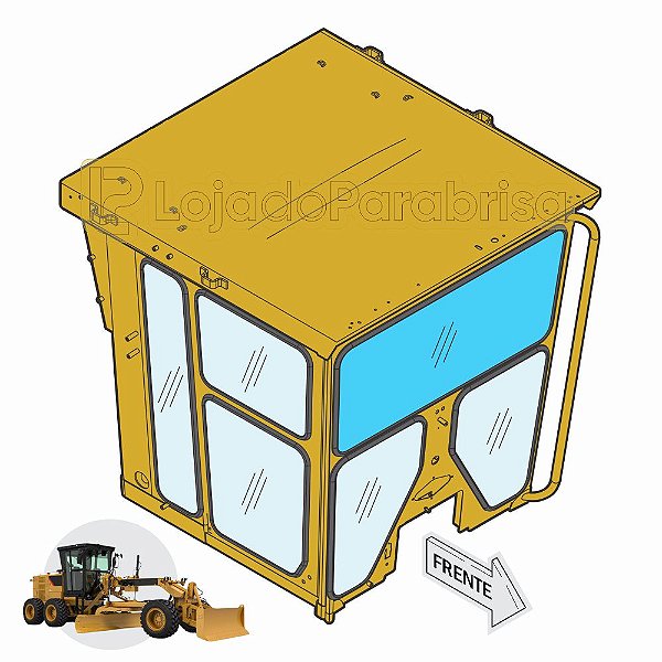 Vidro Parabrisa Superior Perfil Baixo CAT 120H/120K/140H/140K - 8X-5456 / 8X5456