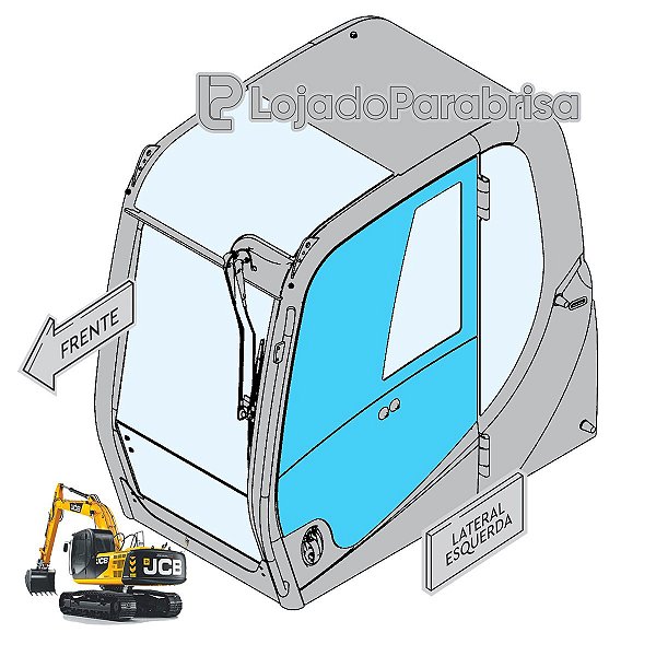 Vidro da Porta Escavadeira JCB JS200LC Importada