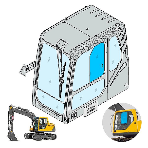 Vidro Superior da Porta Volvo EC210 EC140B 14506773