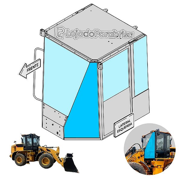 Vidro Para-brisa Lateral Esquerdo Carregadeira Caterpillar 924G 924H 938H 1076144