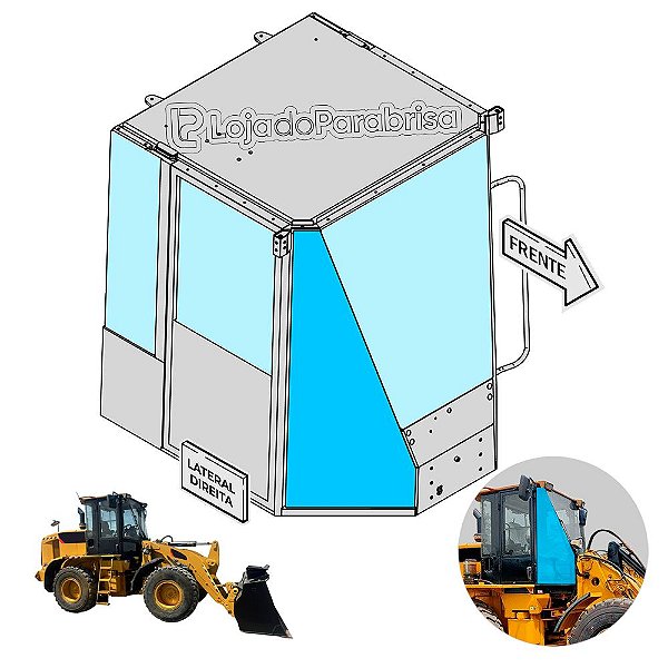 Vidro Para-brisa Lateral Direito Carregadeira Caterpillar 924G 924H 938H 1110177