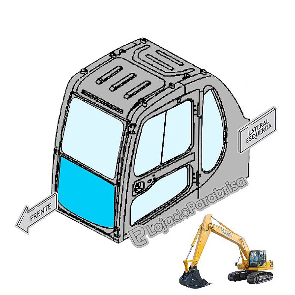 Para-brisa Frontal Inferior Komatsu PC200-6 20Y-54-36113