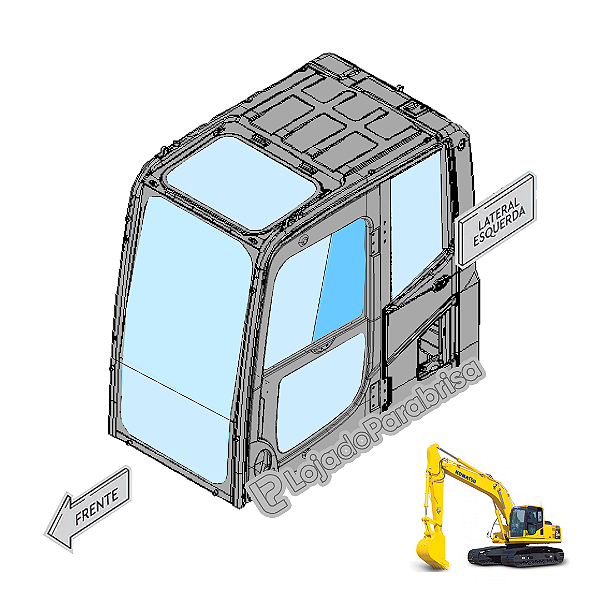 Vidro Janela Traseira Escavadeira Komatsu PC200-8 20Y5312840