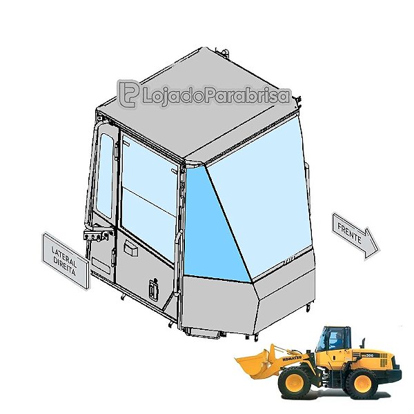 Para-brisa Lateral Direito Komatsu WA200-5 417-926-3530