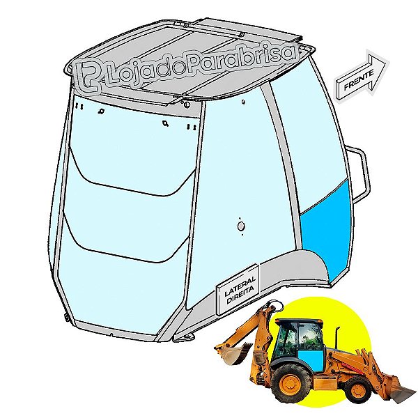 Vidro Inferior Porta Direita Retro Case 580M 338428A1