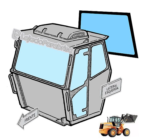 Vidro Vigia Traseiro Carregadeira W20E (Antiga) 87452954