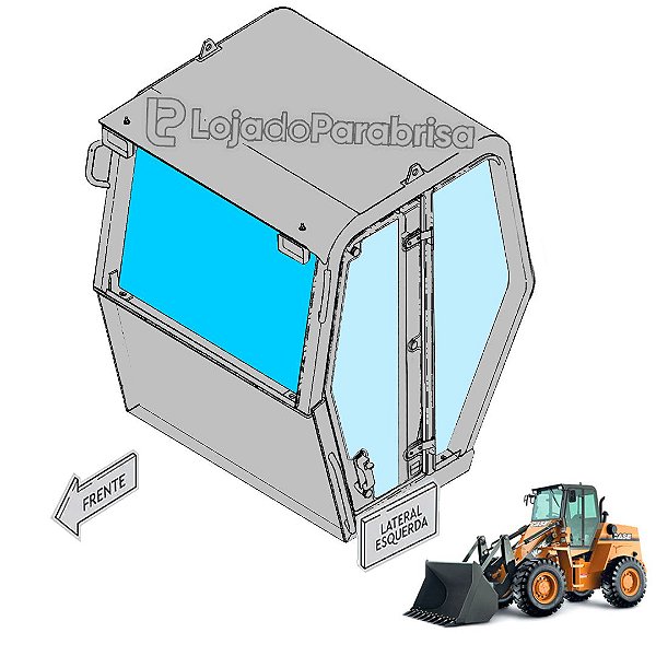 Parabrisa Frontal Carregadeira W20E (Nova) 87603363
