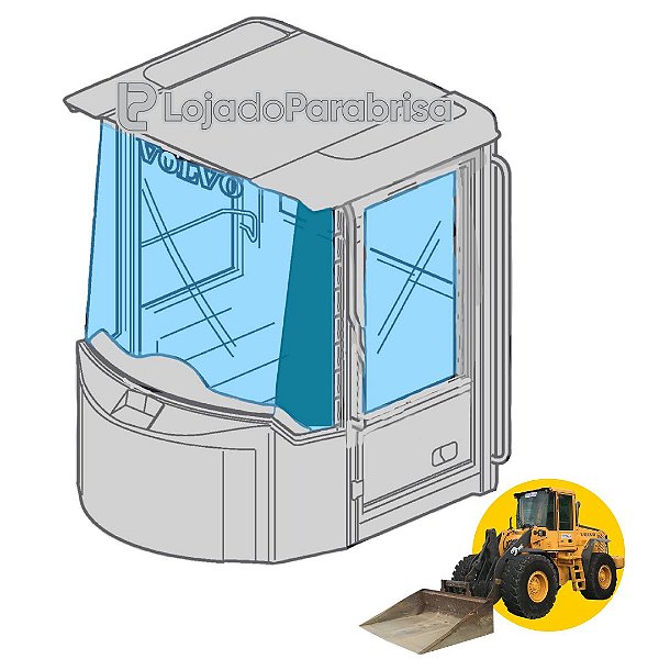 Vidro Parabrisa Lateral Esquerdo Carregadeira Volvo L70E