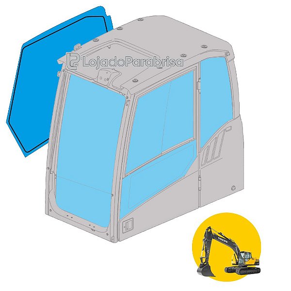 Vidro Lateral Direito (Lança) Escavadeira Volvo EC220D