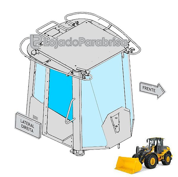 Vidro Janela Lado Direito Carregadeira Jonh Deere 524K T244711