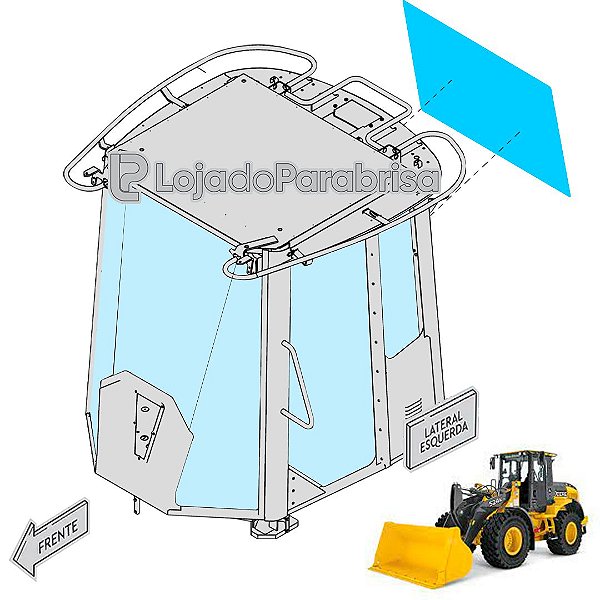Vidro Vigia Traseiro Carregadeira Jonh Deere 524K T167519