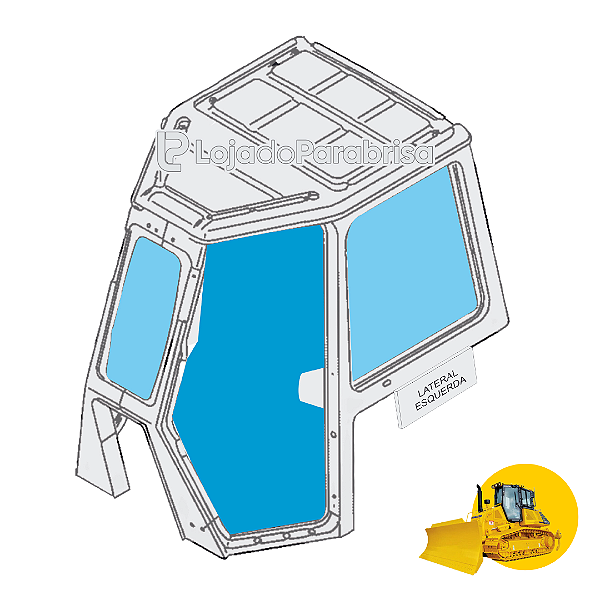 Vidro Porta Esquerda Trator Komatsu D61 17A-Z11-1263