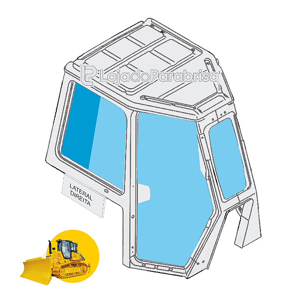 Vidro Janela Traseira Direita Trator Komatsu D61 17AZ111530