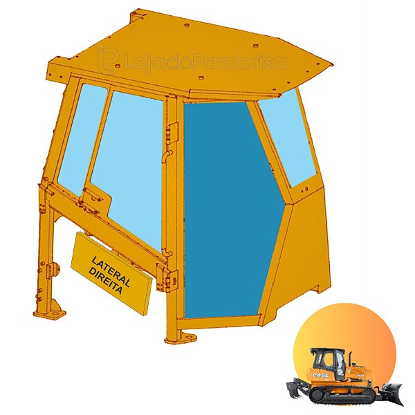 Vidro da Porta Direita Trator de Esteira Case 1150M 84322959