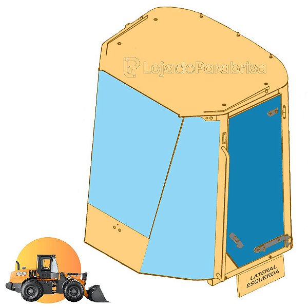 Vidro da Porta Esquerda Carregadeira Case 621E/721E 76303212