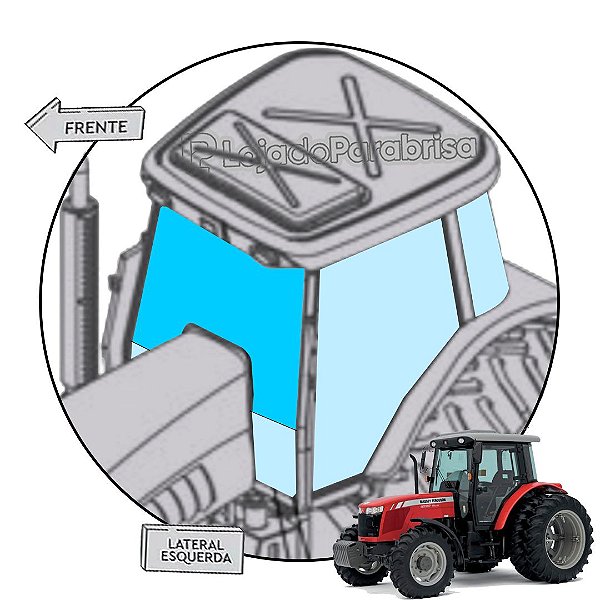 Vidro Para-brisa Frontal Trator Massey Ferguson 4291 4292 4275