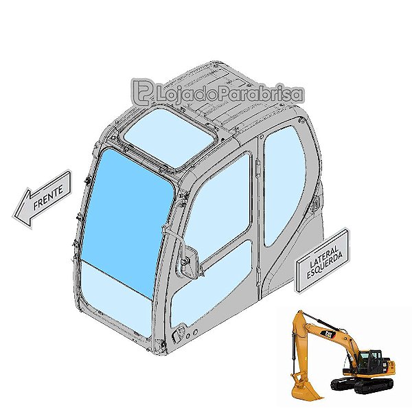 Vidro Parabrisa Superior Caterpillar 320GC 486-5450 Laminado