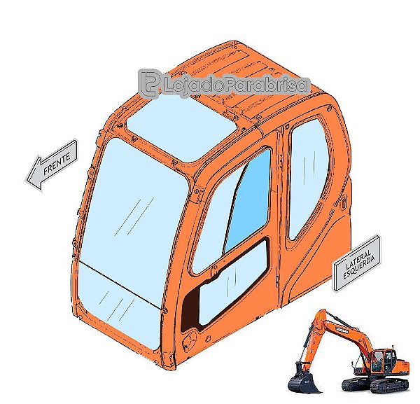 Vidro Janela Traseira Escavadeira Doosan DX225LC 903-00071A