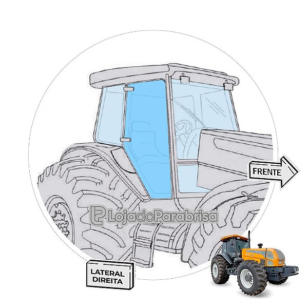 Vidro Porta Direita S/ Furo G2 Trator Valtra BHG2 83862700