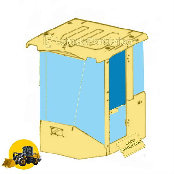 Vidro Superior da Porta Esquerda Carregadeira XCMG LW300KV