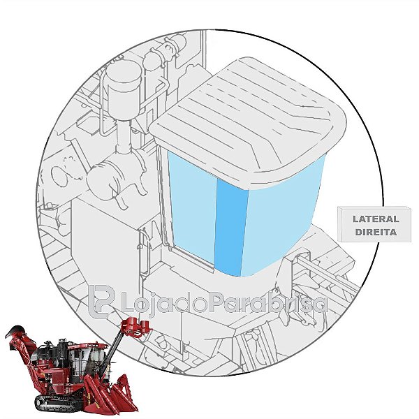 Vidro Para-brisa Lateral Direito Colheitadeira Case A8800