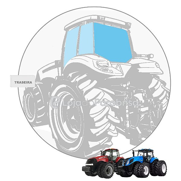 Vidro Vigia Traseiro Trator Case Magnum 180 a 335