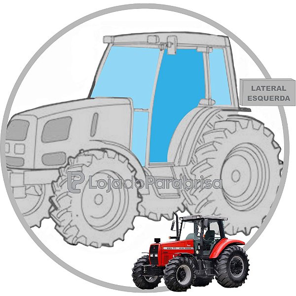Vidro da Porta Esquerda Trator Massey Ferguson 680