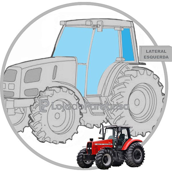 Vidro Janela Traseira Esquerda Trator Massey Ferguson 680