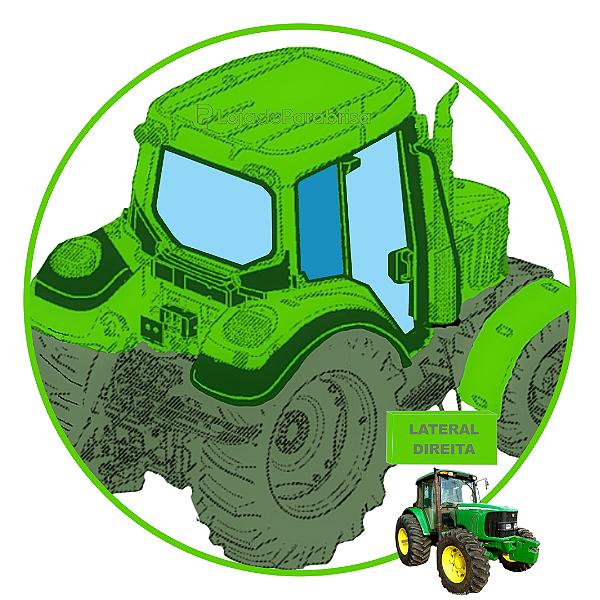 Vidro Janela Traseira Direita Trator John Deere 6415
