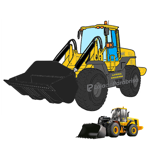 Vidro da Porta Esquerda Carregadeira JCB 426ZX