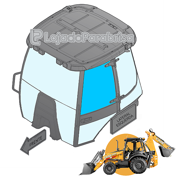 Vidro Superior da Porta Esquerda Retro Case 580N serie 2 HD