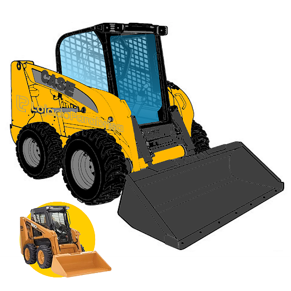 Vidro da Porta Mini Carregadeira Case 420